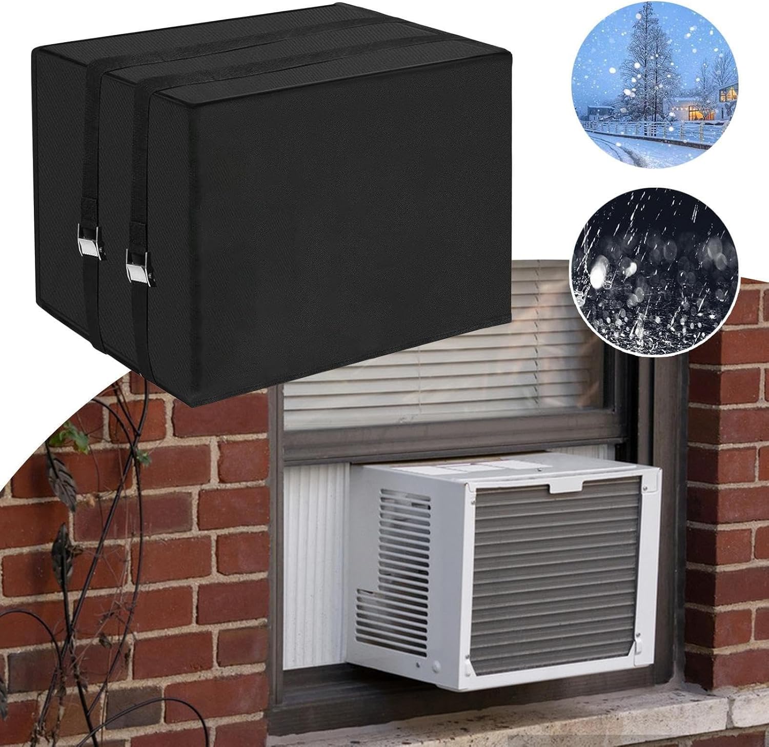 エアコンカバー,窓 断熱 収納 スリーブ | 屋外用 エアコン ユニット カバー,冬用 家庭用 リビングルーム用 寝室用 職場用 ア
