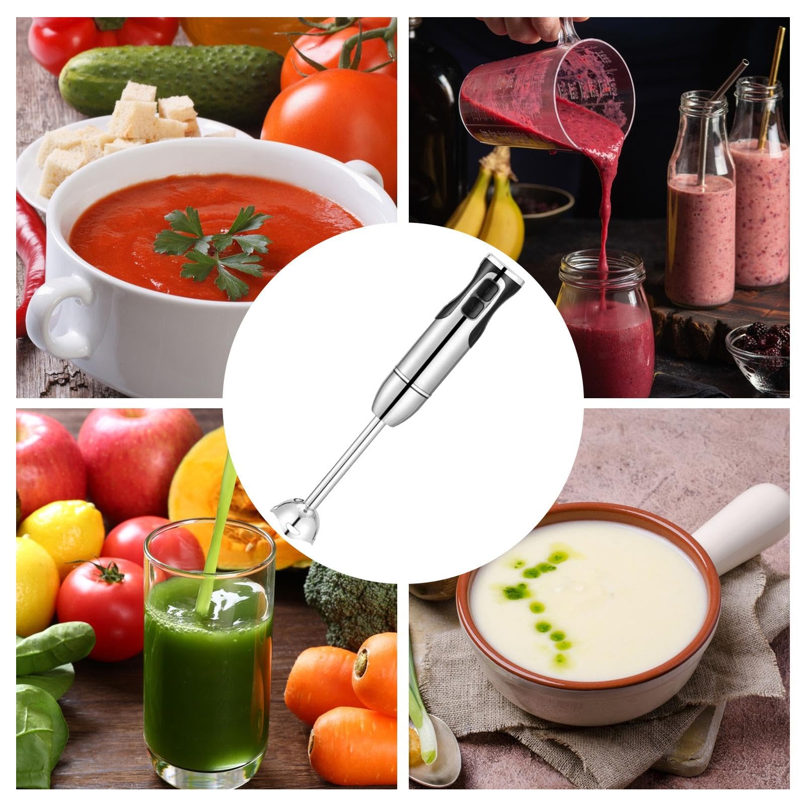 Stabmixer für Küche, Stabmixer Tauchmixer Food Blender, Küchengeräte | Edelstahl Blenderstab, elektrische Hand für Suppe, Smoothies, Pürees, Babynahrung