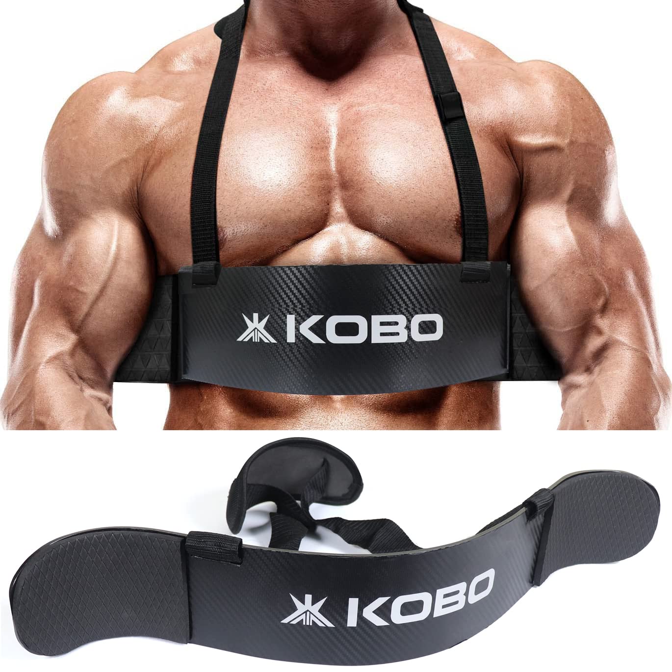 Kobo 22 Inches Long New Arm Blaster, Biceps Muscle Workout, Heavy Duty Thick Gauge, Padded for Men & Women