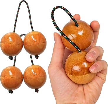 GMP Boom Kashaka Aslato, Aslator, Aslatua, Televi, Kush Kash Natural Mahogany Wood, Adjustable Rope, Glass Beads | Hand Percussion Shaker Instrument for Drum Circles & Music Therapy