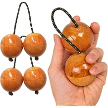 GMP Boom Kashaka Aslato, Aslator, Aslatua, Televi, Kush Kash Natural Mahogany Wood, Adjustable Rope, Glass Beads | Hand Percussion Shaker Instrument for Drum Circles & Music Therapy