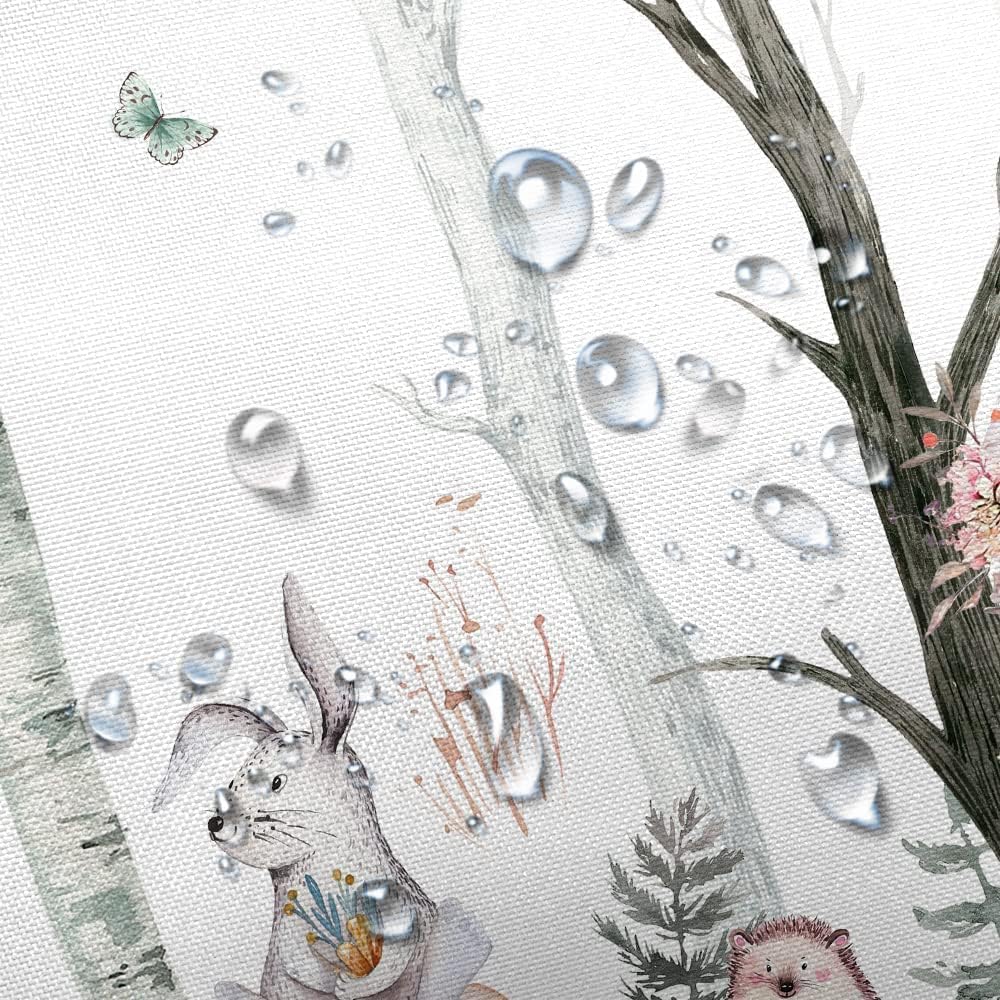 Rustic Forest Animals Shower Curtain for Bathroom, Country Woodland Lodge Cabin Bear Fox Deer Owl Fabric Shower Curtains Set, Hunting Wlidlife Kids Restroom Decor Accessories with Hooks 72X75inches