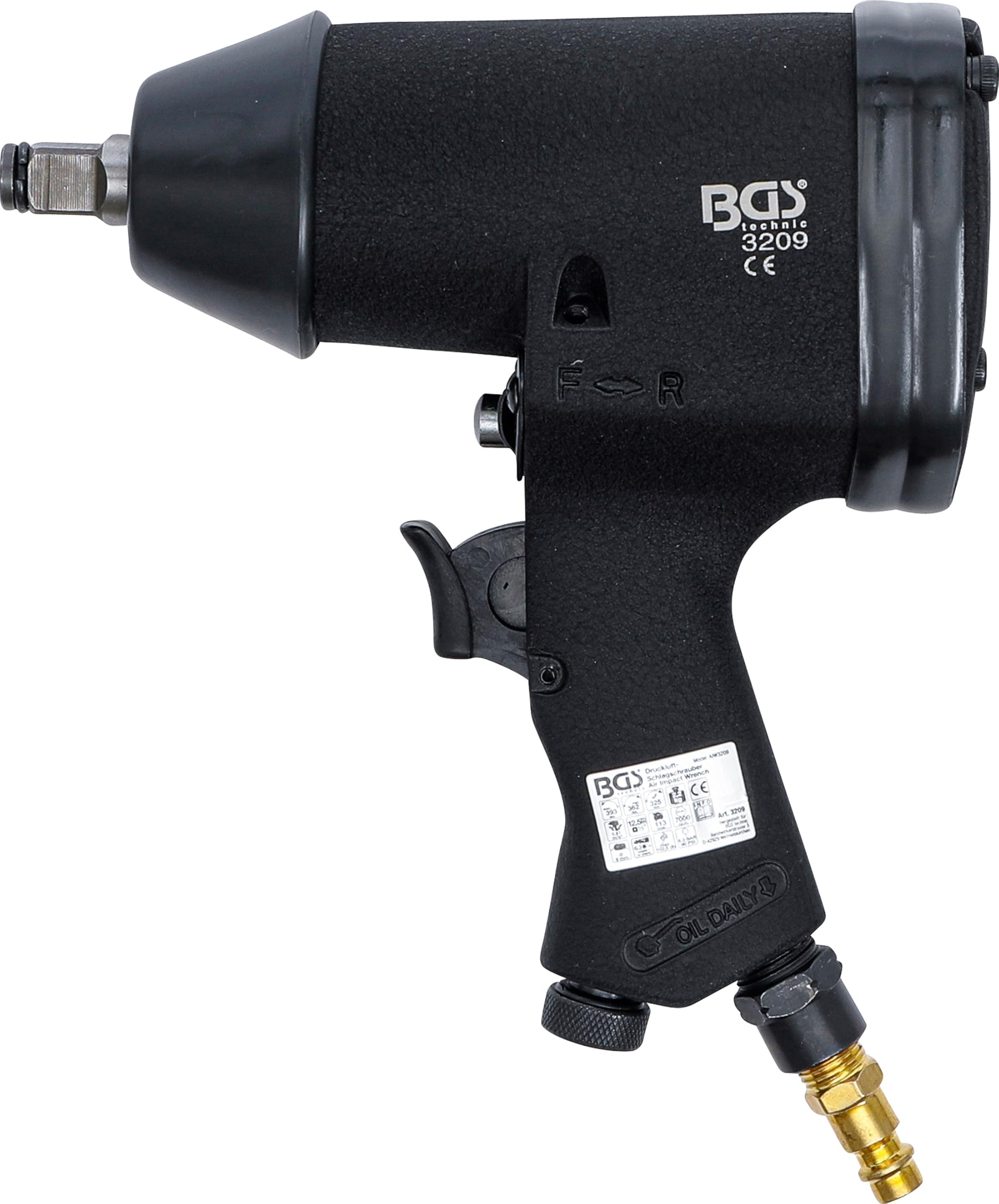 BGS 3209 | Druckluft-Schlagschrauber | 12,5 mm (1/2") | 366 Nm | Lösedrehmoment 332 Nm | max. Drehmoment nach 15 Sekunden
