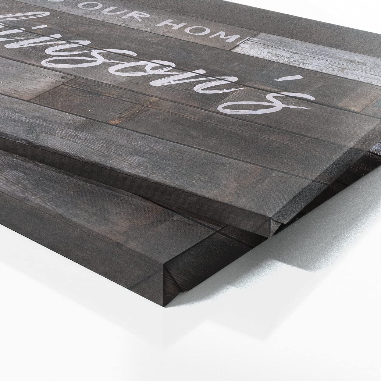 Cartel personalizado de madera más oscuro con nombre de la familia de bienvenida al hogar, lienzo con apellido establecido, decoración del hogar, póster de pared, pintura XL 60 x 24 pulgadas, lienzo