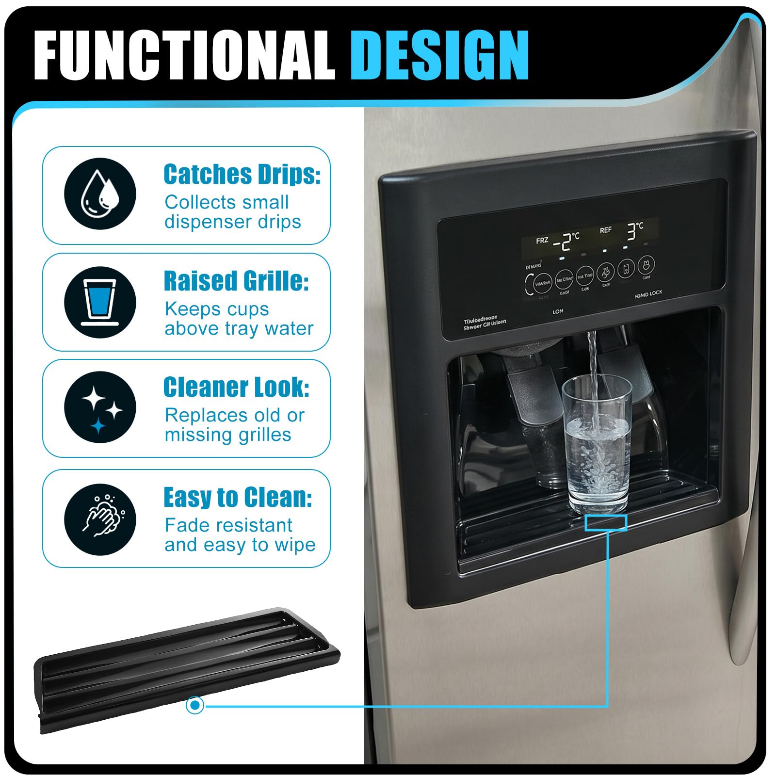 Amazon.com: 2206670B Refrigerator Dispenser Overflow Grille