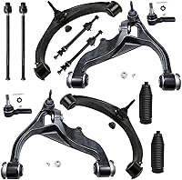 Vista 112 de Detroit Axle – 12 brazos de control superiores e inferiores delanteros con rótulas, barras de unión exteriores e interiores con topes, barras