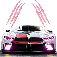 Vista 1 de 2 calcomanías de vinilo para faros delanteros, rayas de monstruo, para autos deportivos, SUV, camioneta, ventana, motocicletas, etc. (rosa)
