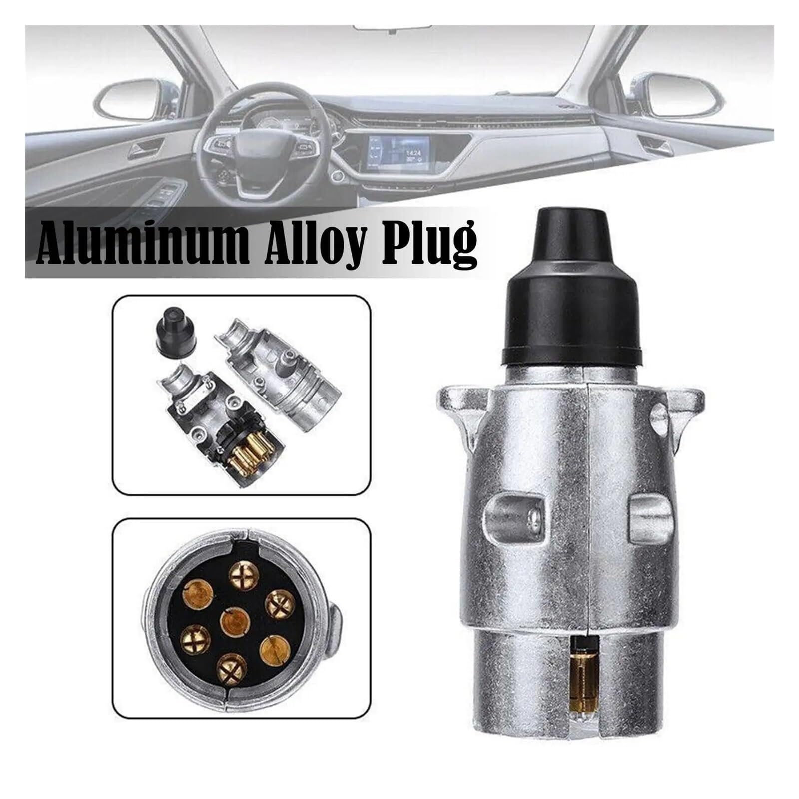 Akcesoria do 2 Szt. Złącze Przyczepy 7-pinowe Ze Stopu Aluminium Do Holowania 12 V Na kemping, wędrówki, podróże | Wymiana
