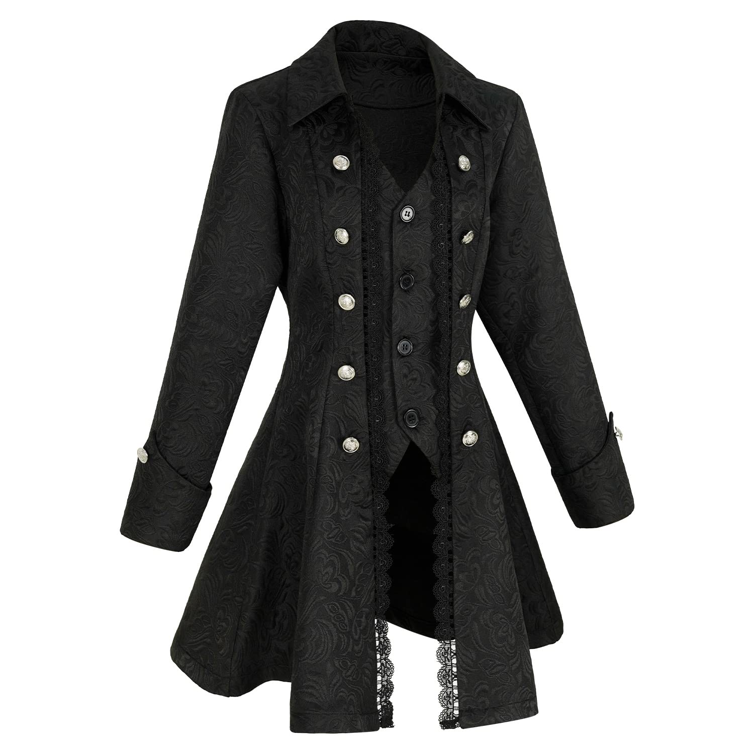 Rainday Women's Steampunk Pirate Jacket Medieval Gothic Tailcoat Victorian coat Costume