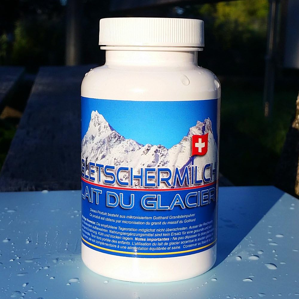 Glacial milk, Gletschermilch®, 120 capsules, 1 month package, grain size 6 µm, from Switzerland (Schweizer Gotthard-Granit)