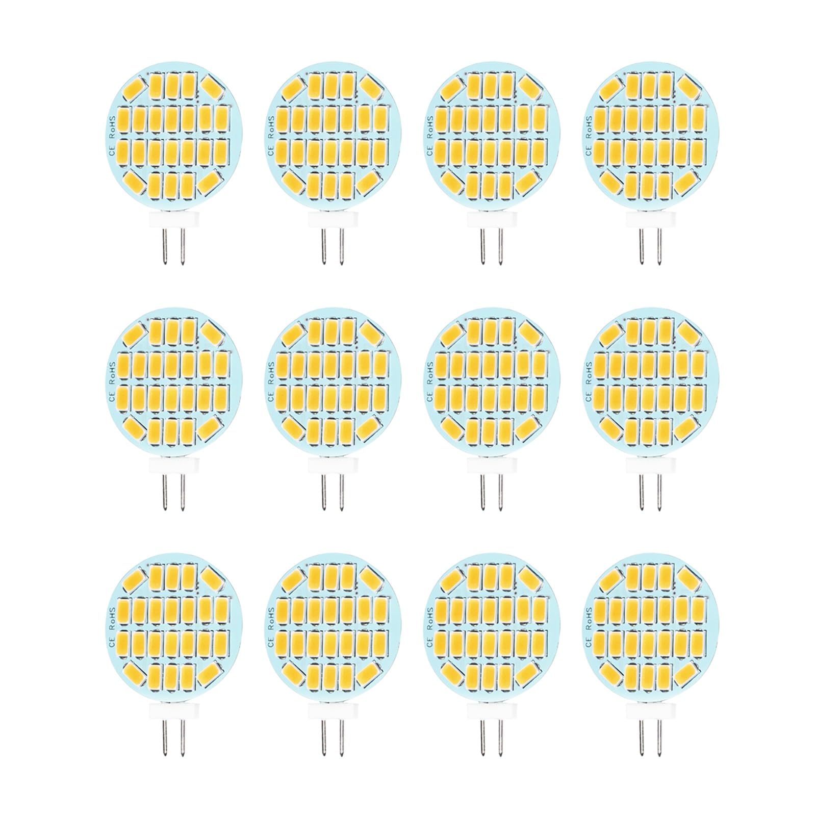 BVCL G4 LED Bulb, G4 LED lamp, 3W Equivalent to 25W Halogen, AC/DC 12-36V 300lm, Non-dimmable, bi-pin Base(Warm White 3000K,12pcs)