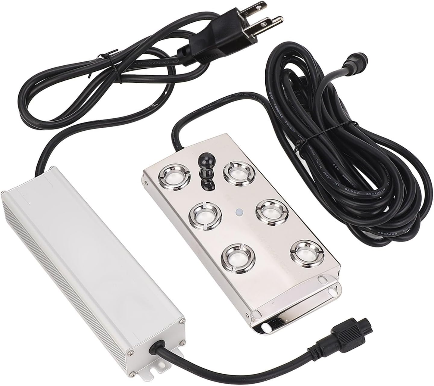 Ultrasonic Mist Maker, 6 Head Stainless Steel Fogger with IP67 Power Supply, 5L / H High Output Pond Mist Maker for Outdoor Landscape Garden