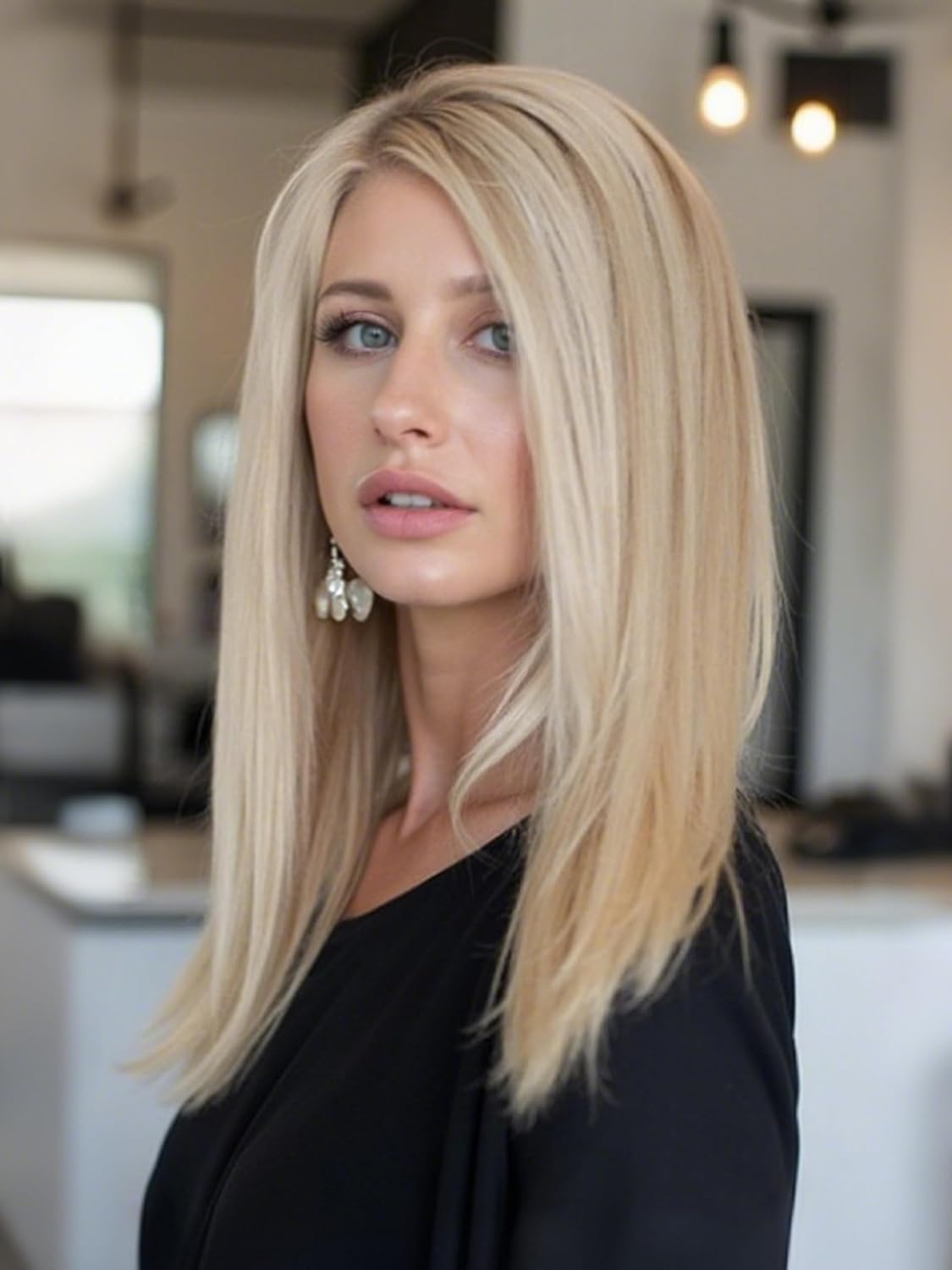 13 * 4 HD Glueless Human Hair Ombre Mixed Blonde Lace Front Wigs for White Women Straight Wig Pre Plucked 180% Density Transparent (16inch)