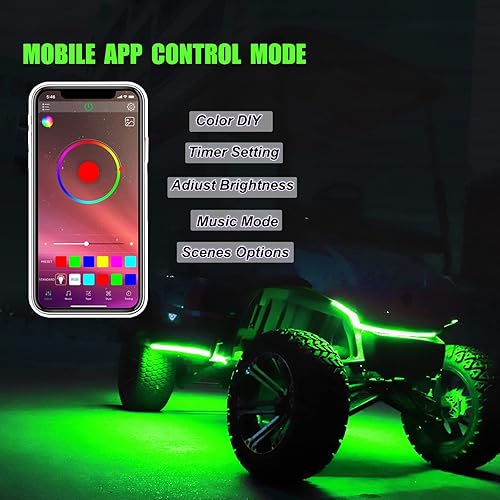 Miniatura 5 de Roykaw Kit de iluminación de neón para carrito de golf, LED estándar de millones de colores para modelos EZGO/Club Car/Yamaha, tubos flexibles