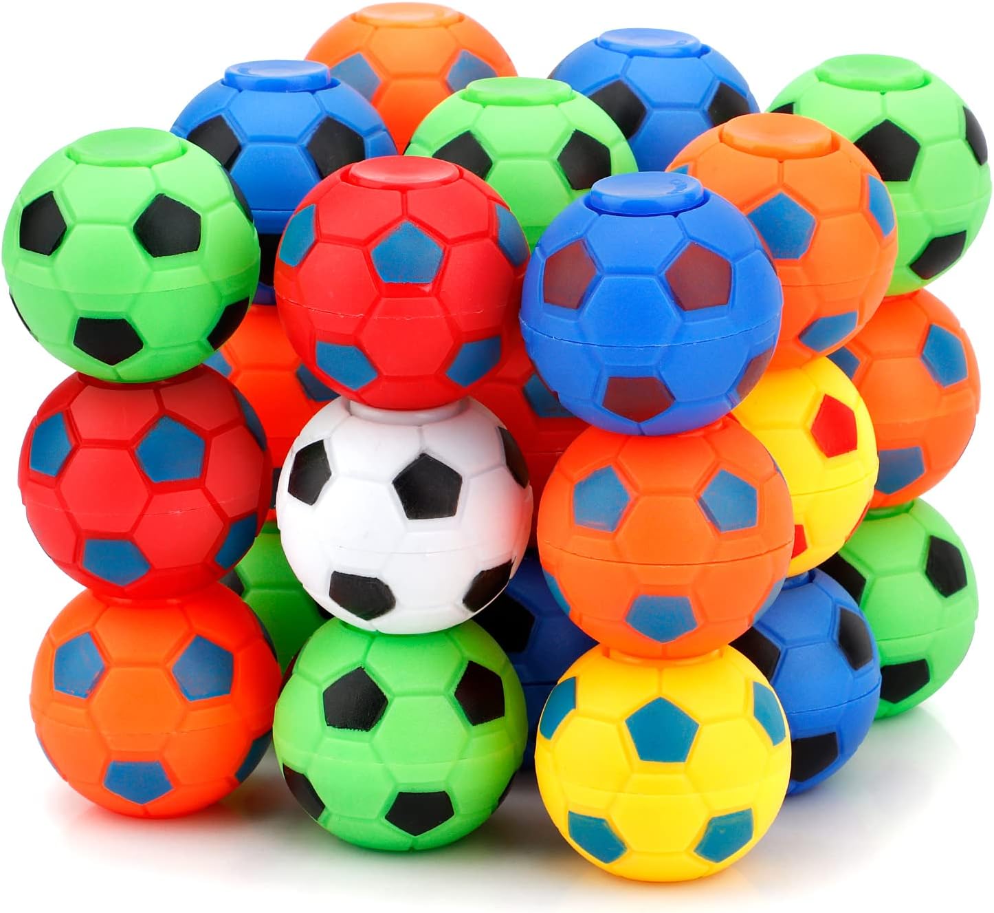 Soccer Fidget Spinners 27 PCS Mini Soccer Stress Balls Fidget Toy Fidget Spinner Balls for Teens