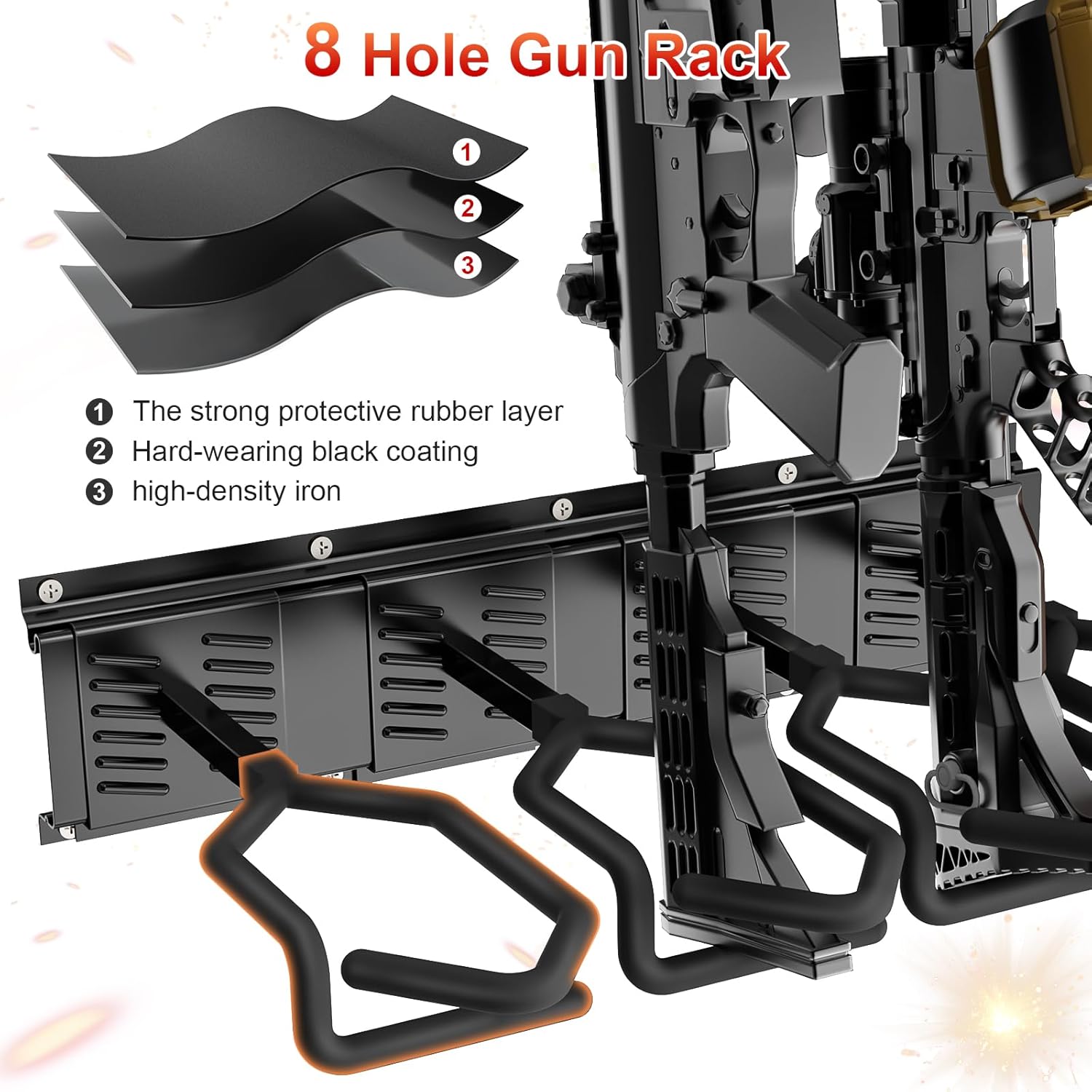 Gun Rack 8 soft & Pistol Rack for Gun Safe