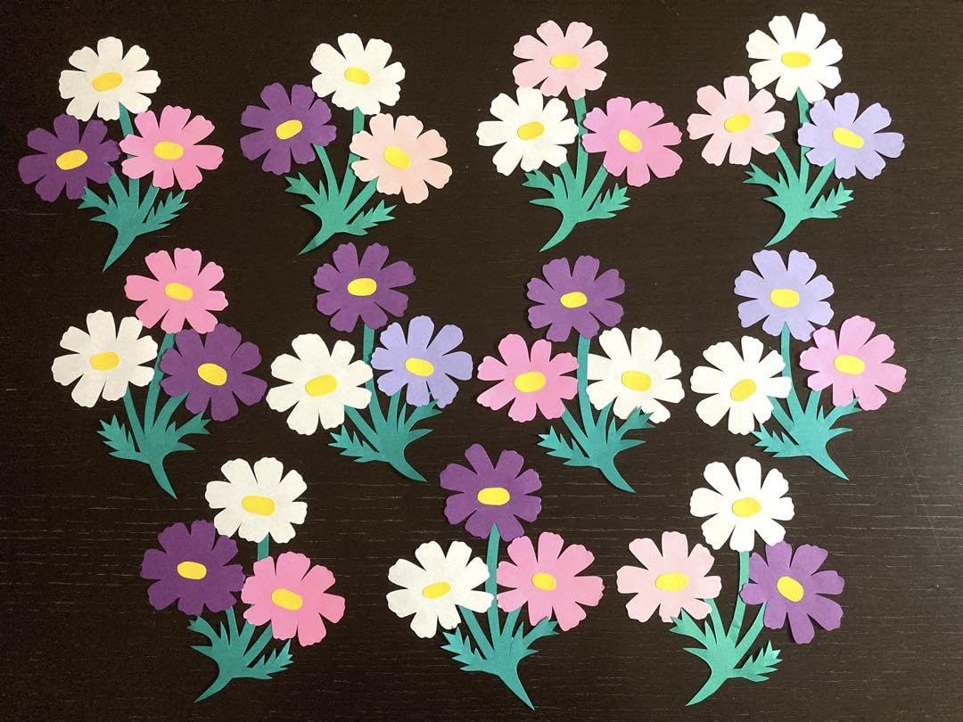 Amazon.co.jp: コスモス 秋 花 保育 壁面飾り 9月 10月 保育園 幼稚園