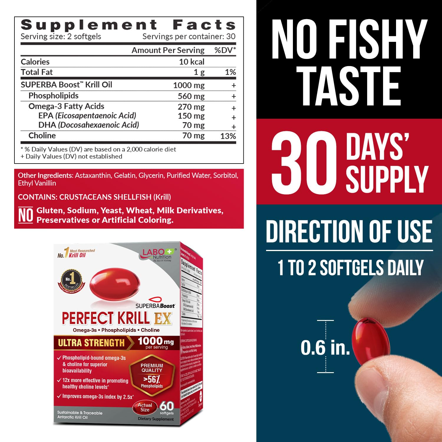 Amazon.com: LABO Nutrition Perfect Krill EX, 1000mg Antarctic