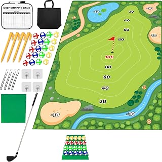 37pcs Golf Chipping Game Set - Indoor/Outdoor Golf Practice Mat with Balls, Scoreboard, Golf Club & Storage Bag, Perfect for Family Fun, Backyard/Office Use