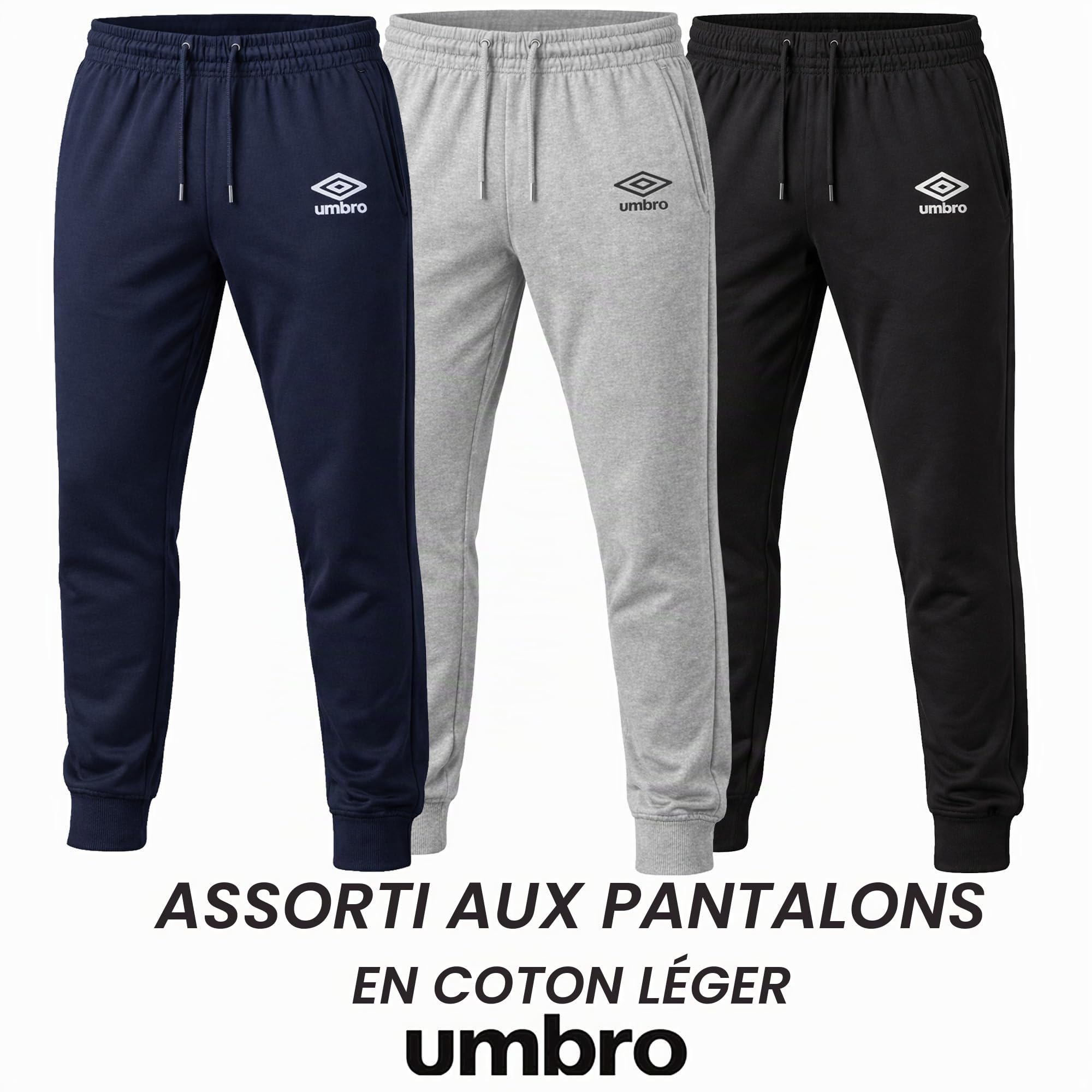 Umbro - Sweat à Capuche Homme, Fermeture zippée intégrale, Poches Kangourou, Coton Doux, Coupe Confortable, Sweat Sport et Casual