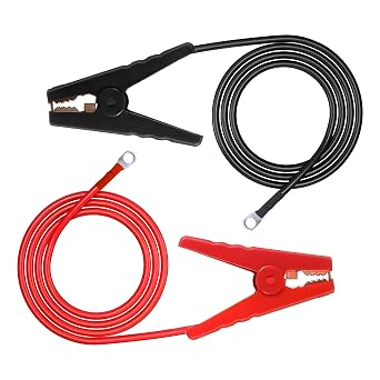 12 awg 3.7 Ft Electric Fence Jumper Leads Cable with Crocodile Clip، Fencing System Wire، Energizer Connector، Updated Version Solar Electric Fence Connector