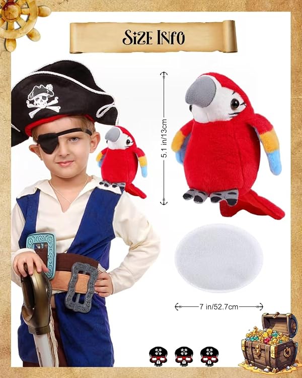 Roicaholy Shoulder Plush Parrot Magnet, Magnetic Shoulder Parrot, Bird Stuffed Animal Pirate Costume Accessories Cosplay Prop for Halloween by Roicaholy - Used condition - US$11.90