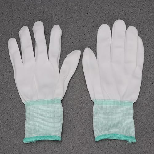 Miniatura 5 de KESYOO 12 pares de guantes resistentes a los cortes, guantes de trabajo de nailon, guantes de trabajo antiestáticos, guantes de seguridad blancos