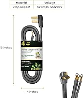 Vista 2 de Go Green Power GG-27004 cable de alimentación para estufa de 4 pies, 3 cables, 30 amperios