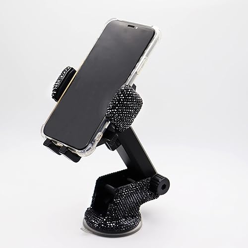 Miniatura 2 de LYCARESUN Soporte para teléfono con diamantes de imitación brillantes para mujeres y niñas, accesorios de automóvil para salpicadero de parabrisas,