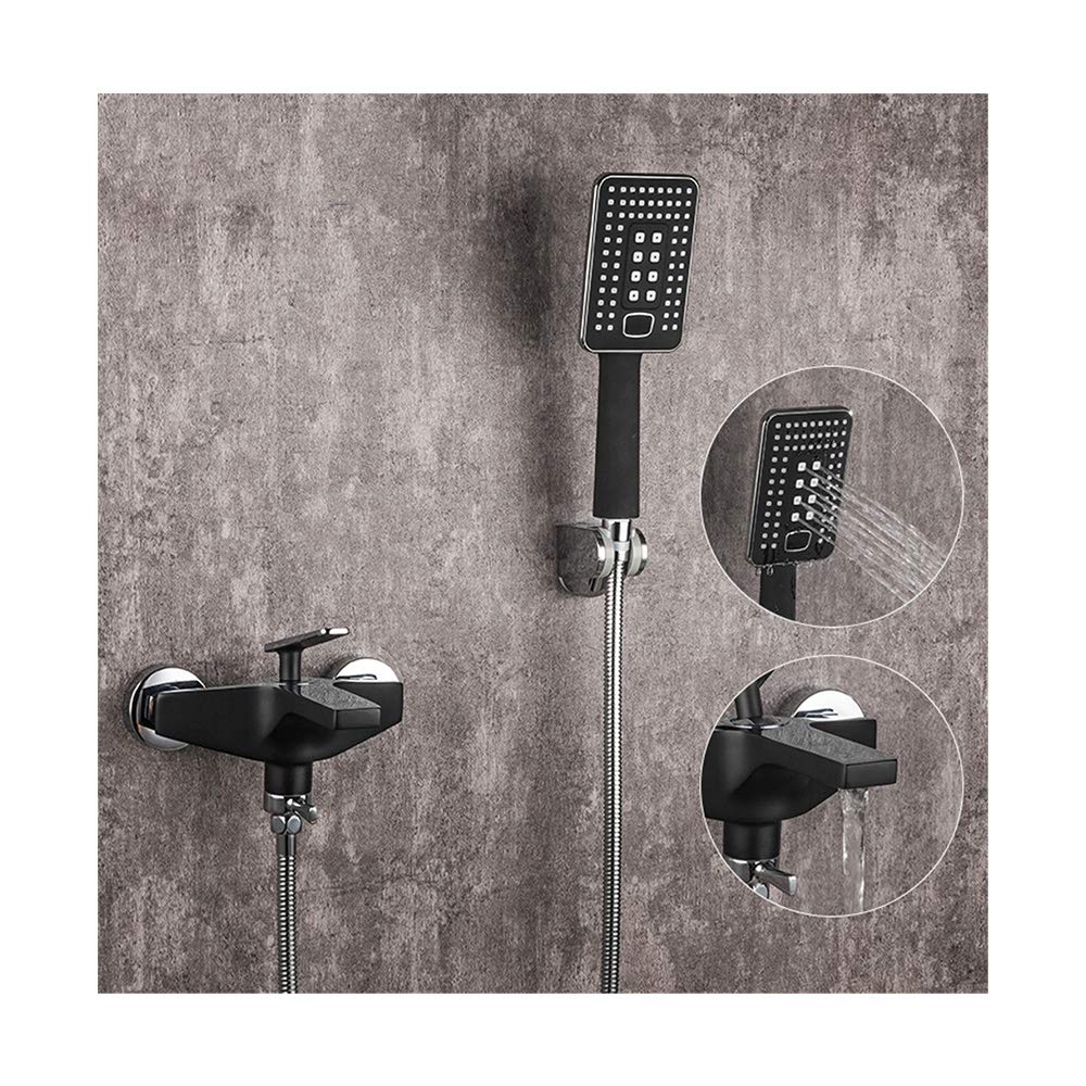 Baignoire mitigeur d'eau chaude et froide avec ensemble de douche mural laiton