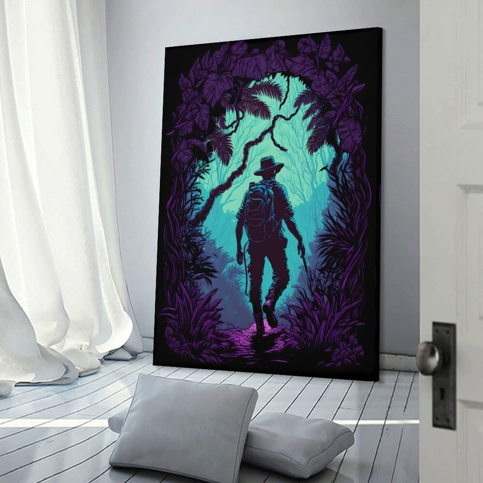 Junmoney Jungle Explorer -4 Wall Art Print, 16x24inch(40x60cm), for Corridors, Hallways Or Apartment Entries, Wall Decor to Refresh Empty Corners