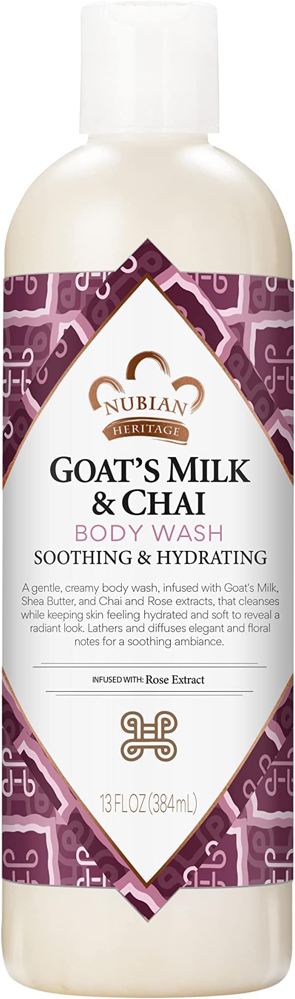 Body Wash Goats Milk and Chai Soothing & Hydrating Body Cleanser Made with Fair Trade Shea Butter, 13 oz