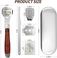 Vista 2 de Afeitadora de callos con mango de madera, kit de lima de pie de pedicura, removedor de callos de lima, raspador de alta calidad para eliminar