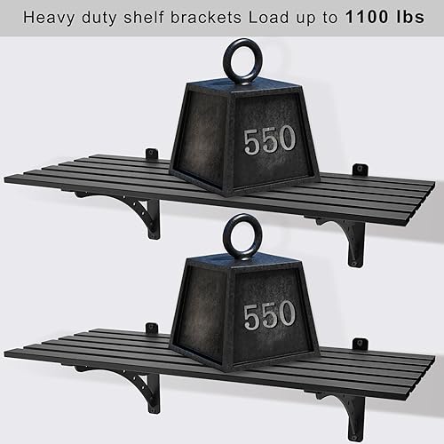 Miniatura 3 de Dolibest Estante de garaje de montaje en pared resistente, negro (2PCS)