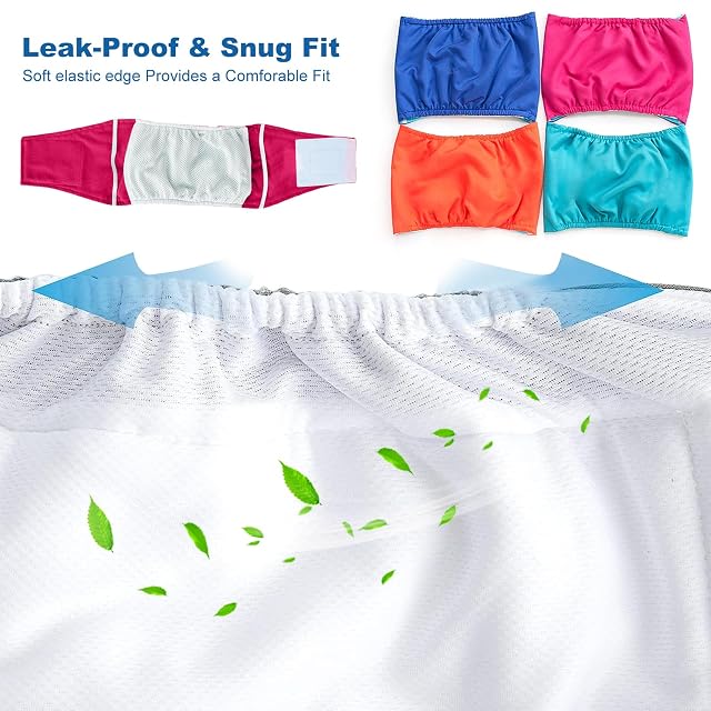 Foto 4 de 5 de PETCUTE Pañales para Perro Macho Pañales Lavables Bragas Perros con Alta absorbencia para Perros y Cachorros…