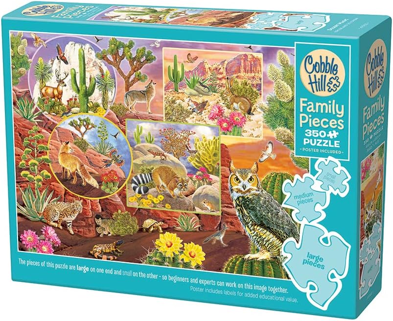 Miniatura 4 de Cobble Hill Family Piece's 350 Puzzle – Desert Magic – Póster de muestra incluido