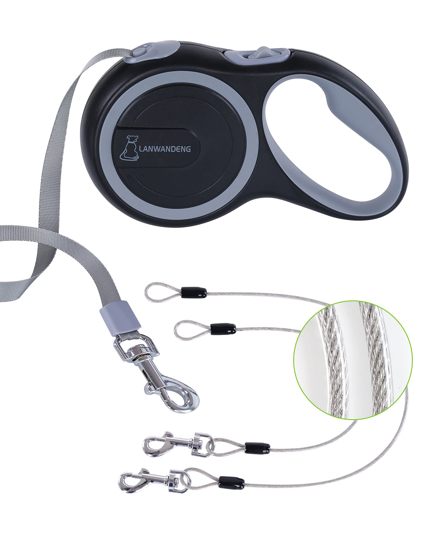 bite proof retractable dog lead