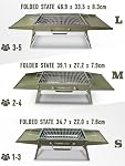 Charmline 35 x 22cm Small Foldable Portable Grill Charcoal, Compact Portable Grill, Desktop Charcoal Grill, BBQ Grill for Camping, Picnics, Gardens and Beach Parties, Green