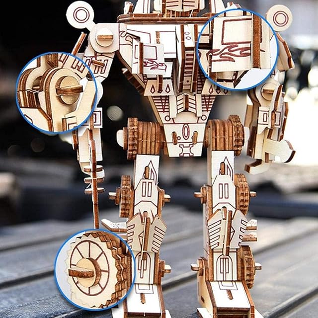 Foto 4 de 6 de Robots 3D Puzzles,Robots 3D Puzzle,Roboter aus Holz,3D holzpuzzle Kinder,Robot