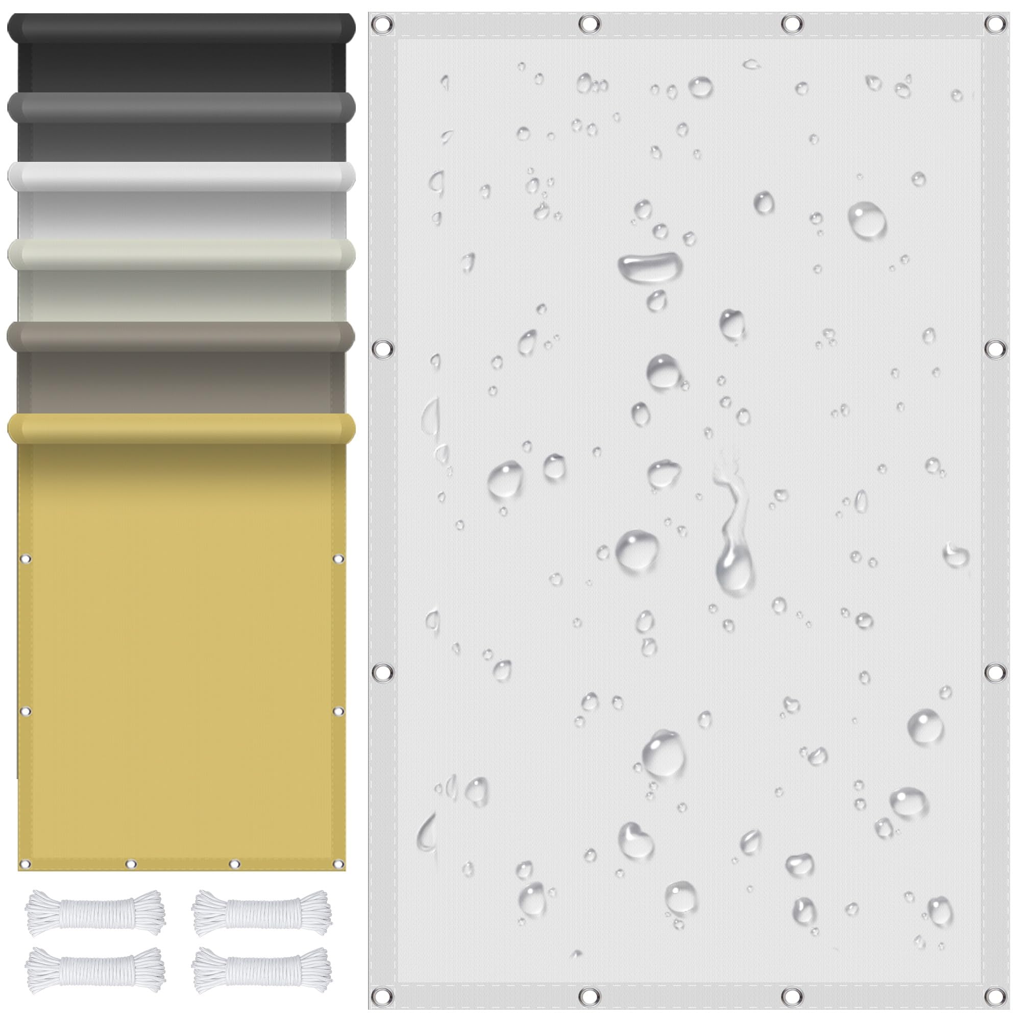 GAIJUAN Sonnensegel 1,7x3,2 M – Mit 95% UV-Schutz, Wasserdicht, Inkl. Seilen, Für Garten, Terrasse & Balkon