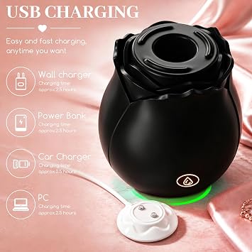 2026 Rose Adult Tool for Women Suitable for Home and Business Trips, Silent, Waterproo and Strong Vibration, Super Worry Free,The Rose for Women 3YO1 (Black)