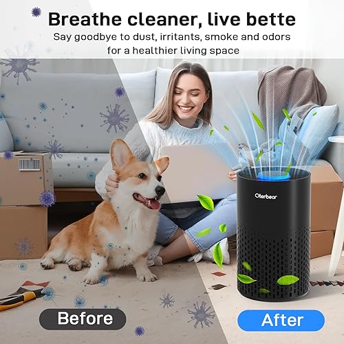 Miniatura 5 de Purificadores de aire para dormitorio del hogar de hasta 1250 pies cuadrados - Purificador de aire HEPA H14 con aroma y modo de sueño, purificador