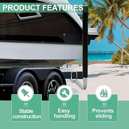 Miniatura 5 de KUAFU 40"-60" Boat Trailer Guide for Ski Boat Fishing Boat or Sailboat Trailer, BlackWhite