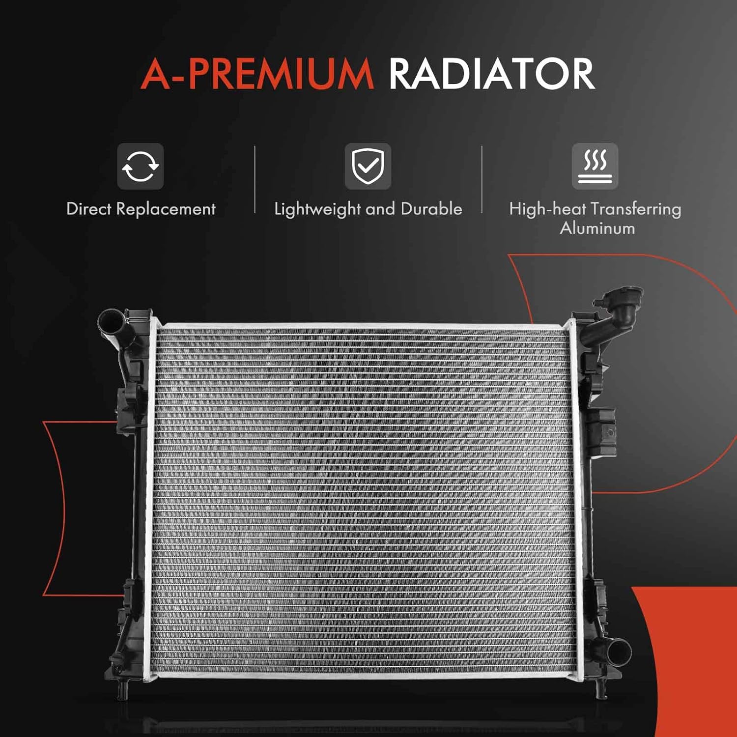 A-Premium Aluminum Radiator & AC Condenser Cooling Kit Compatible with Dodge Grand Caravan 2008-2020 & Chrysler Town & Country 2008-2016 & Ram C/V 2012-2015 & Volkswagen Routan 2009-2014, 2-PC Set