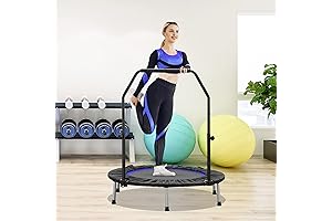 40" Foldable Mini Trampoline: Exercise Rebounder for Adults and Kids