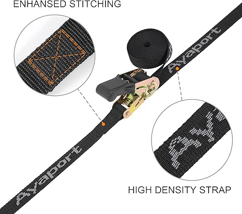 Miniatura 3 de Ayaport Correa de trinquete sin fin de 1 pulgada, 6 pies, 2500 libras de resistencia a la rotura (sin gancho), pequeño trinquete corto amarre
