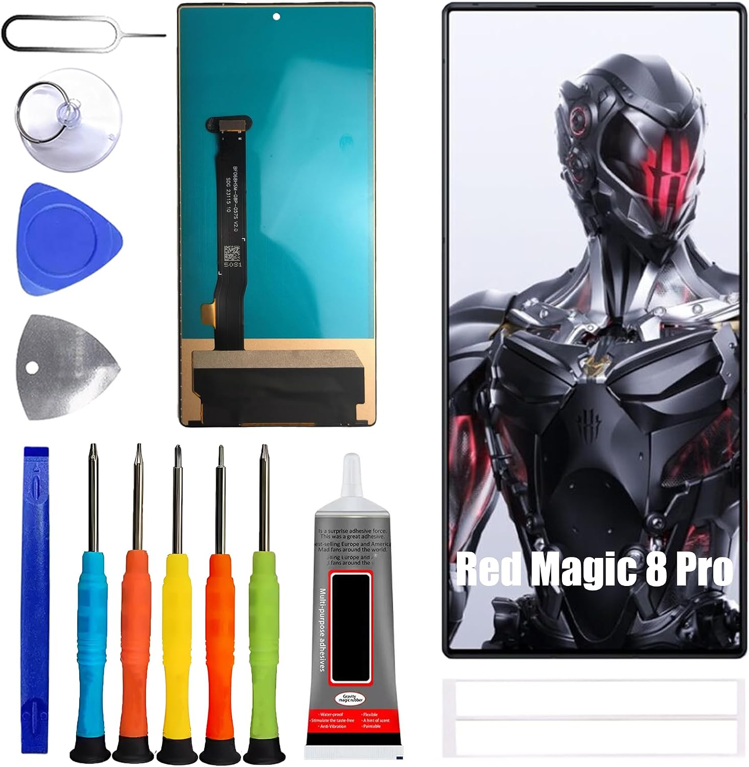 TFT Display [No Fingerprint Function] Compatible with ZTE Nubia Red Magic 8 Pro [6.8 inch] Screen Touch Digitizer Assembly LCD Display with Repair kit
