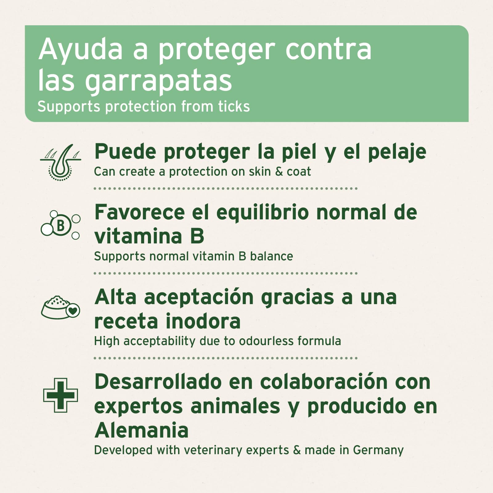 AniForte Tick Shield para Perros (hasta 10 kg) 60 cápsulas. Producto 100% Natural. Complejo de Vitamina B Que Actúa como Escudo Anti-Garrapatas y Parásitos.