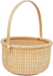 Open Round Nantucket Basket with Handles Handwoven Storage Serving Baskets for Easter, Picnics, Gifts, Home Decor and More several sizes ranging from 5” 13”