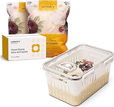 wisedry Silica Gel for Drying Flowers 10 lbs (4.4 kg) & Flower Drying Container Box Sets in Package